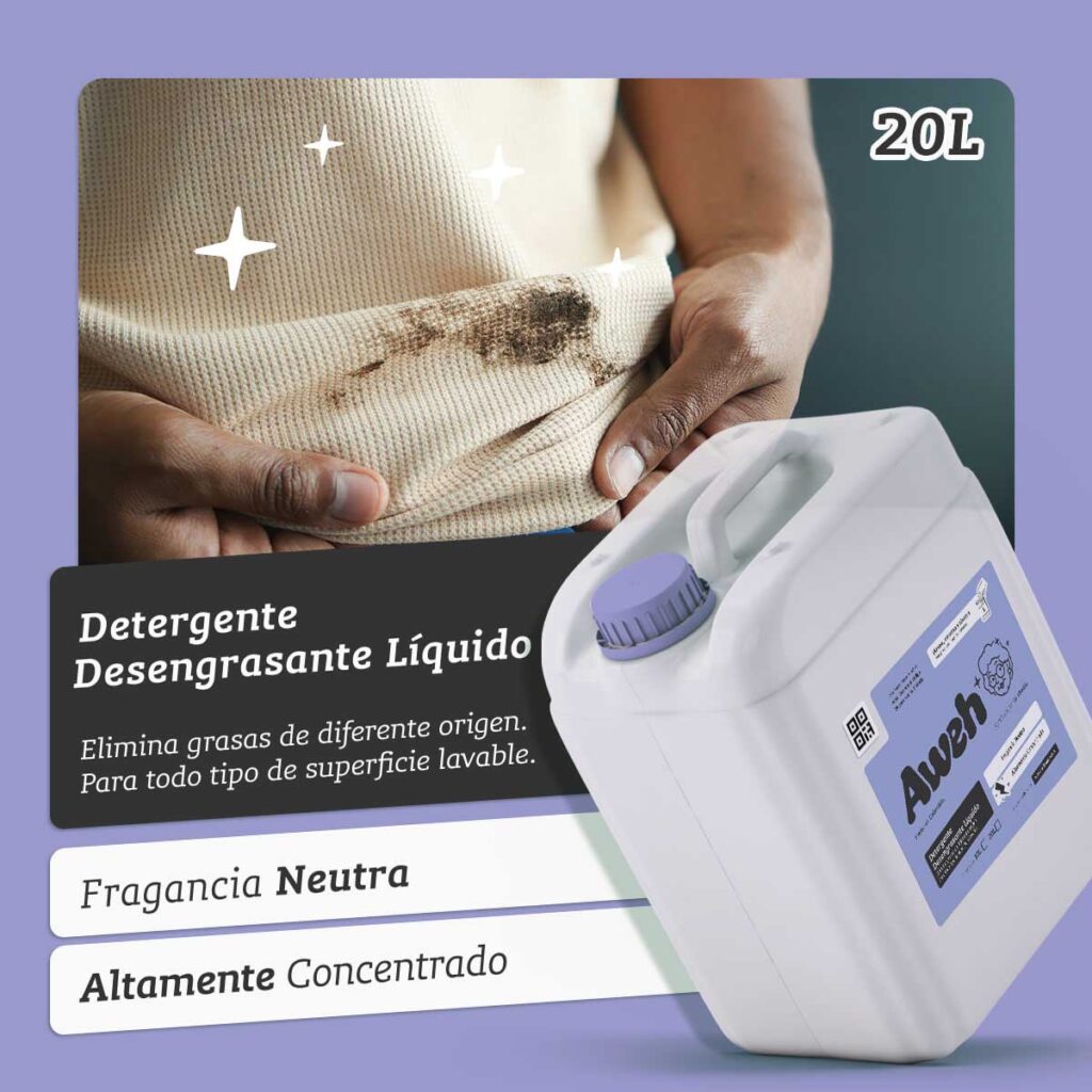 Detergente Desengrasante Líquido Aweh 20 Litros