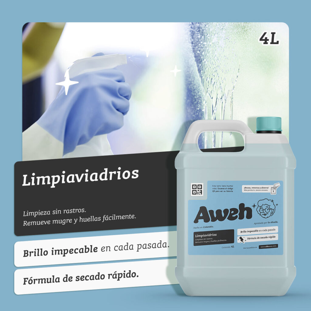 Limpiavidrios Aweh 4 Litros